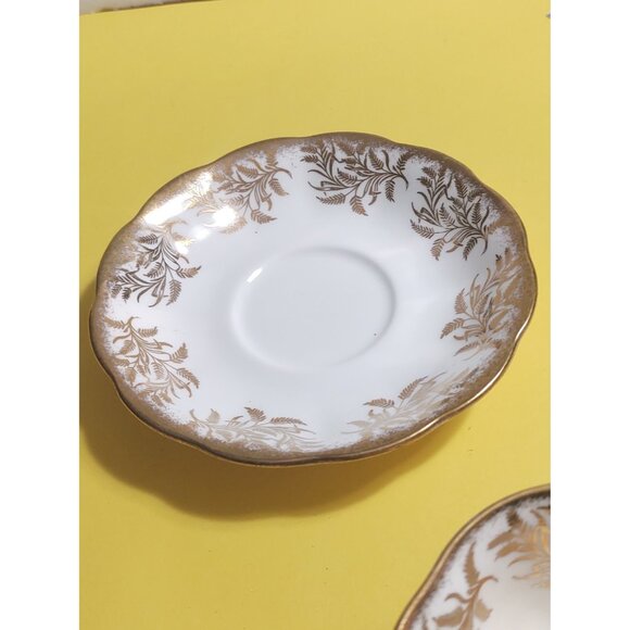 Royal Albert Tea Cup & Saucer Set Golden Leaves 1960's - Picture 6 of 12